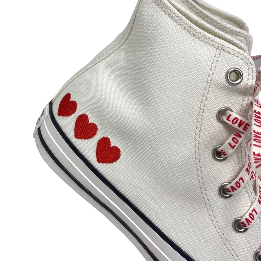 Converse Chuck Taylor High Sneakers Canvas Women's Kids Shoes Red White A02655F - Picture 6 of 10